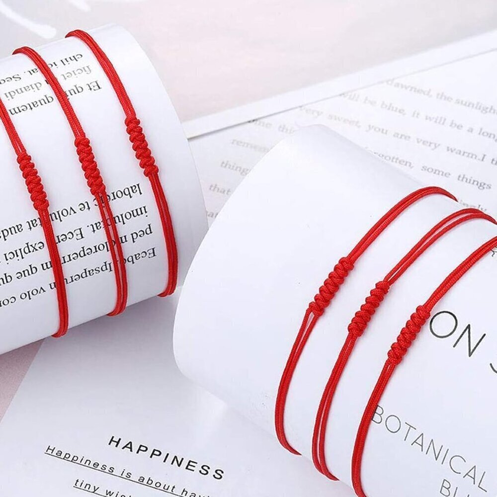 Red String Bracelet 7 Knots Good Luck Protection Gift Adjustable Thread - Picture 4 of 7
